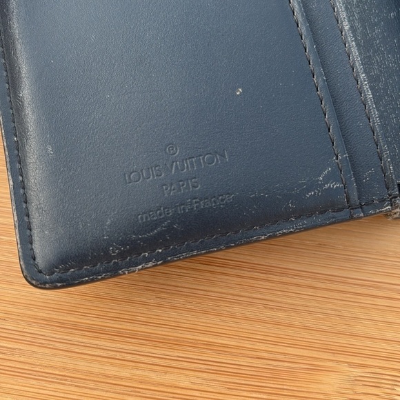 Louis Vuitton Vernis Porte Monnaie Viennois Bifold Kiss Lock Vintage Wallet Blue - Picture 9 of 16